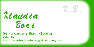 klaudia bori business card